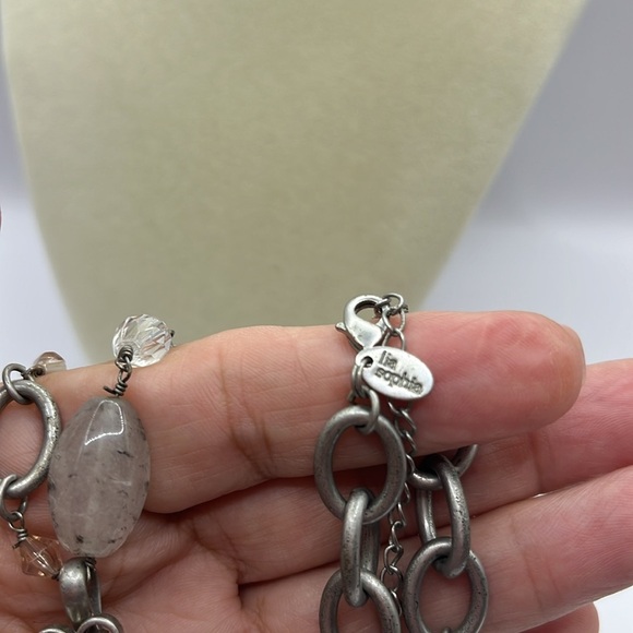 Lia Sophia Matte Silver Tone with large removable pendant Oversized - Picture 12 of 12